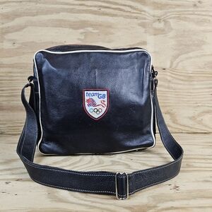 Roots Team Great Britain Olympics Genuine Leather Shoulder Bag Adjustable Strap